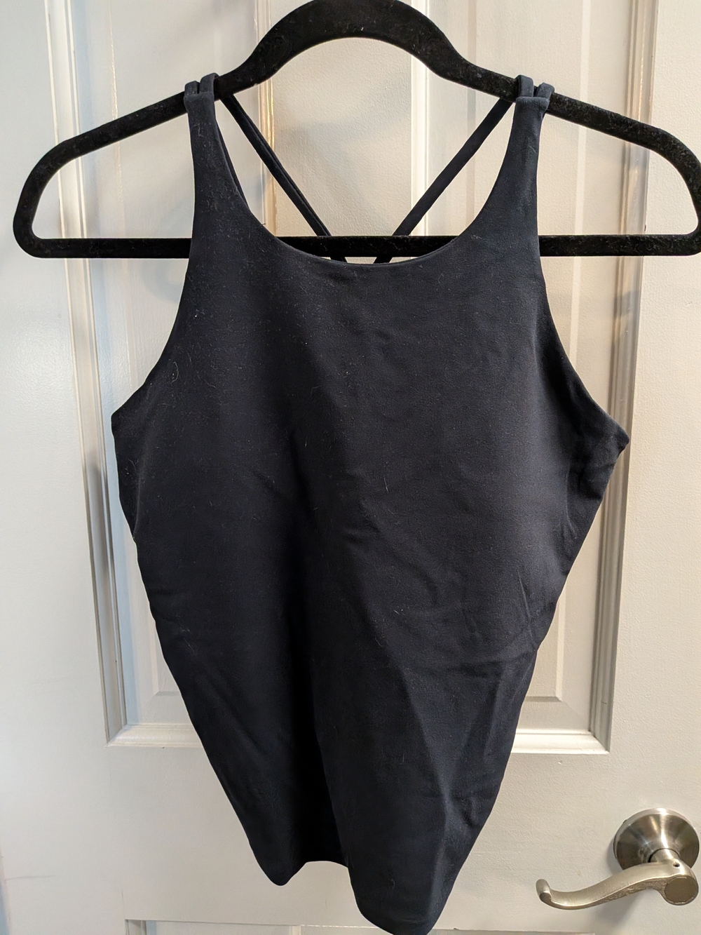 SPANX Black Strappy-Back Athletic Shelf Bra Tank Top Size Medium